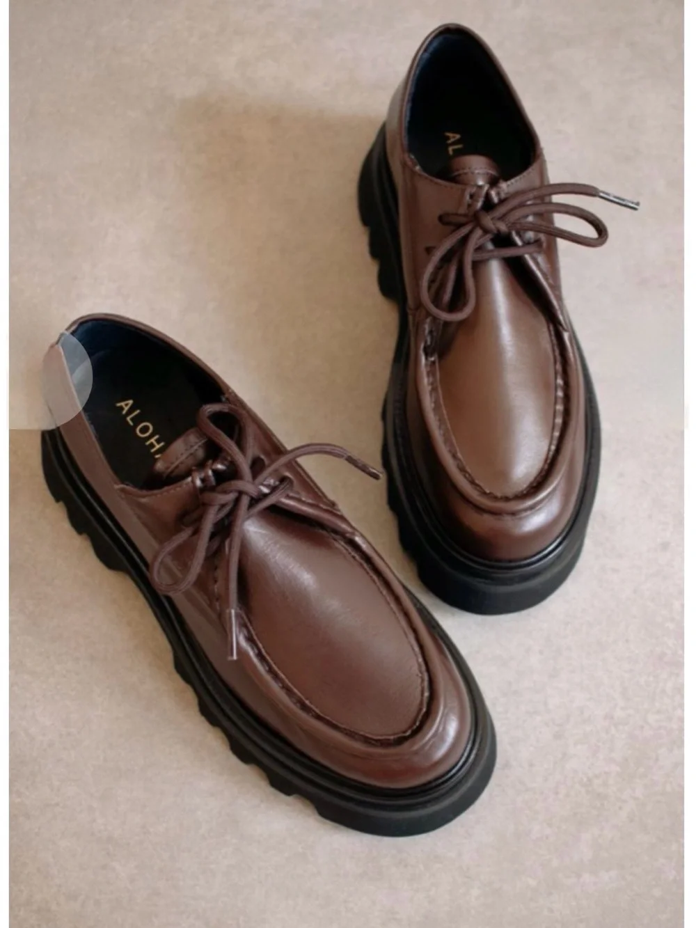 ALOHAS Tycoon Loafer in Brown - Chunky Lug Sole Loafer